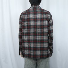 画像3: 50〜60's PENDLETON オンブレーチェック柄 ウールオープンカラーシャツ L (3)