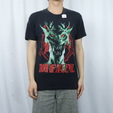 画像2: 80's SLAYER "ROOT OF ALL EVIL" スラッシュメタル・バンド ツアーTシャツ BLACK (2)