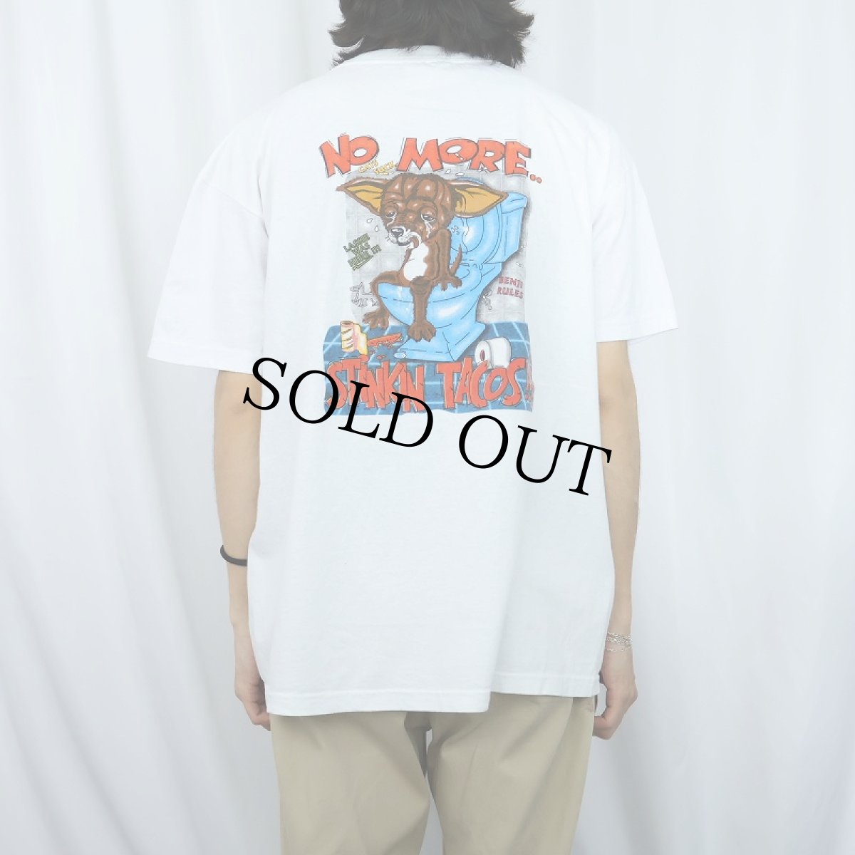 画像3: "NO MORE STINKIN TACOS" イラストプリントTシャツ XXL (3)