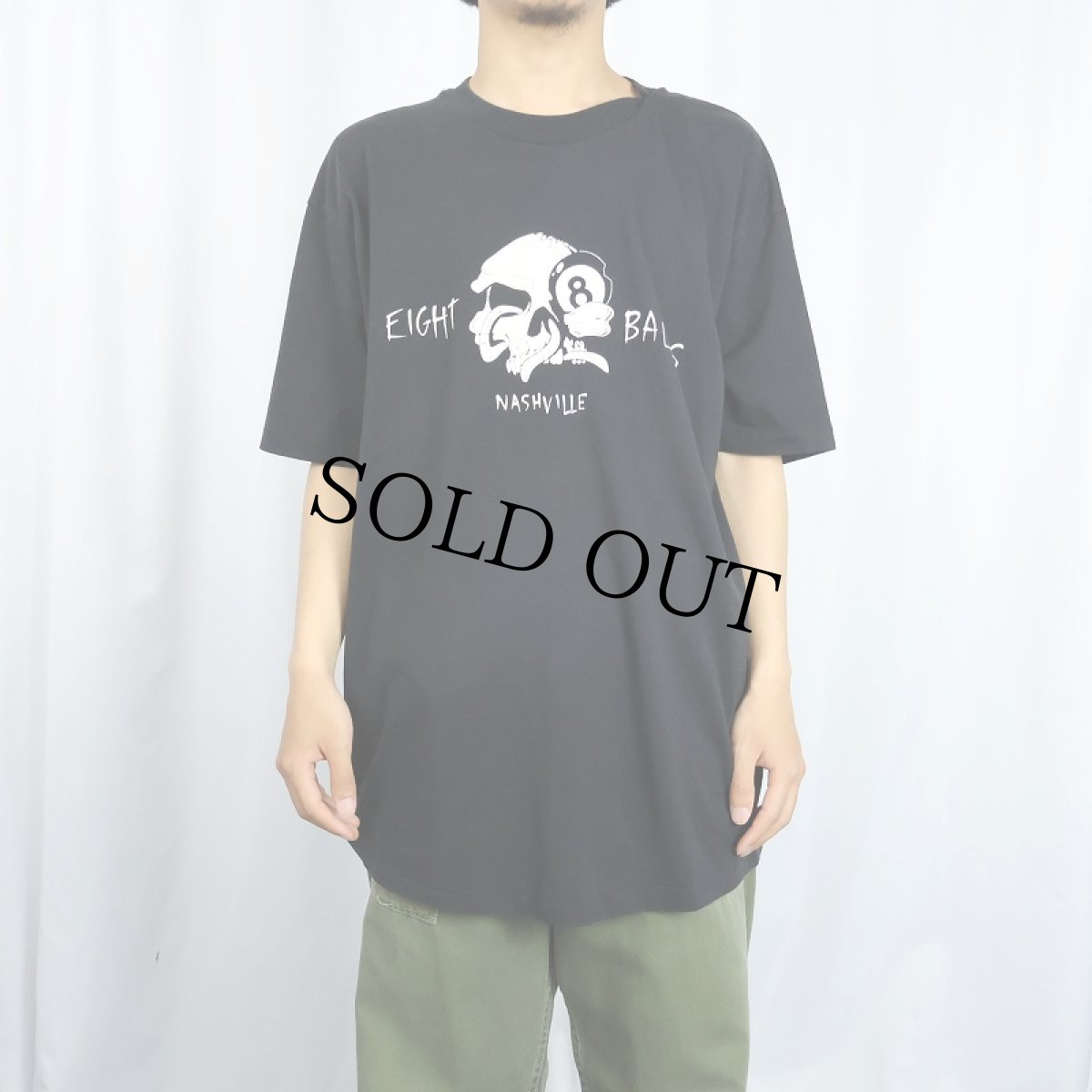 画像2: 80's USA製 EIGHT BALLS NASHVILLE プリントTシャツ BLACK XL (2)