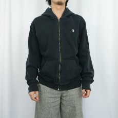 画像2: POLO Ralph Lauren スウェットジップパーカー BLACK L (2)