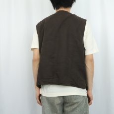 画像3: BANANA REPUBLIC スエードレザー切り替え ベスト L (3)