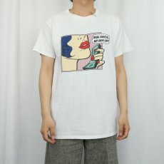 画像2: "REAL HUSTLE, NO DAYS OFF" リキテン風 ポップアートプリントTシャツ (2)