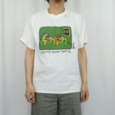 画像2: Grimm "against animal testing" シュールイラスト プリントTシャツ M (2)