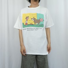 画像2: 90's "YOU’VE BEEN EATING MY BUBBLE GUM...." シュールイラスト プリントTシャツ XL (2)