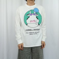 画像2: 90's Sandra Boynton USA製 "CORNELL UNIVERSITY" イラストプリントロンT M (2)