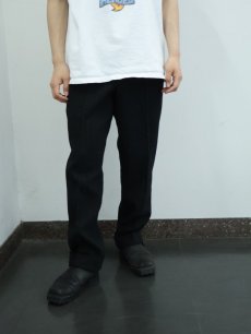 画像2: VINTAGE ストライプ柄 1タック ウールスラックス BLACK W29 (2)