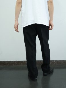 画像3: VINTAGE ストライプ柄 1タック ウールスラックス BLACK W29 (3)