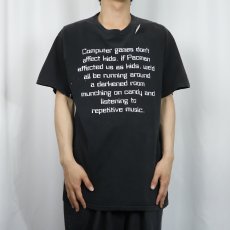 画像2: Computer games don’t affect kids... メッセージプリントTシャツ BLACK L (2)