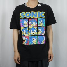 画像2: SONIC ゲームキャラクター プリントTシャツ BLACK (2)