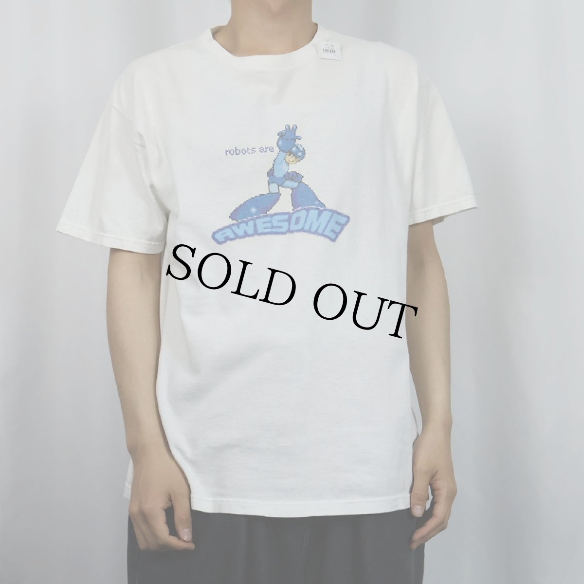画像2: Rockman "BLUE BOMBER" ゲームキャラクター プリントTシャツ L (2)