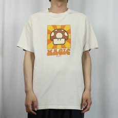 画像2: 2000's Nintendo SUPER MARIO "MAGIC" スーパーキノコプリントTシャツ L (2)