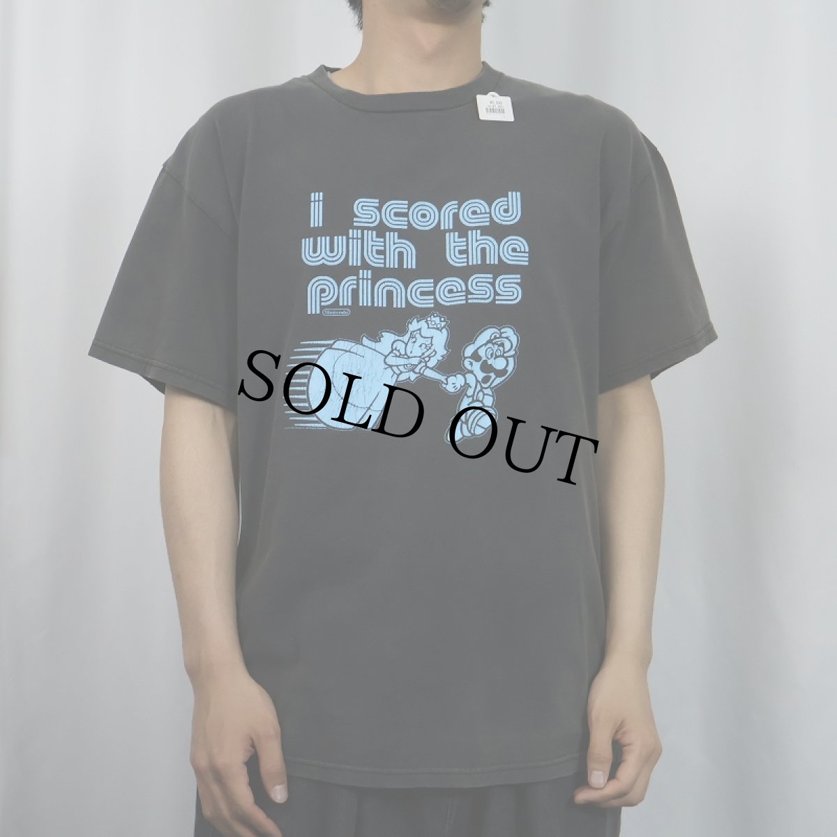 画像2: 2000's Nintendo SUPER MARIO "I scored with the princess" ゲームプリントTシャツ BLACK L (2)