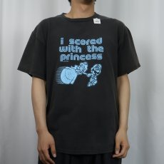 画像2: 2000's Nintendo SUPER MARIO "I scored with the princess" ゲームプリントTシャツ BLACK L (2)