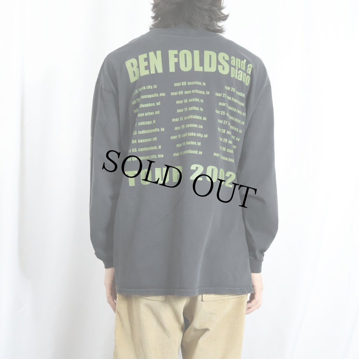 画像4: 2000's BEN FOLDS ロック・ミュージシャン ツアープリントロンT BLACK (4)