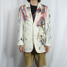 画像3: Vroom & Dreesmann ペイント入り リネン×レーヨン テーラードジャケット  (3)