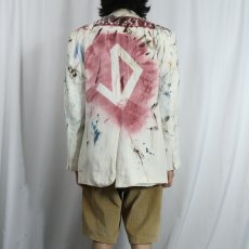 画像4: Vroom & Dreesmann ペイント入り リネン×レーヨン テーラードジャケット  (4)