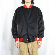 画像2: 90's USA製 "007 James Bods" 映画刺繍 ベロアスタジャン BLACK L (2)