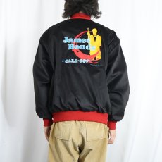 画像3: 90's USA製 "007 James Bods" 映画刺繍 ベロアスタジャン BLACK L (3)
