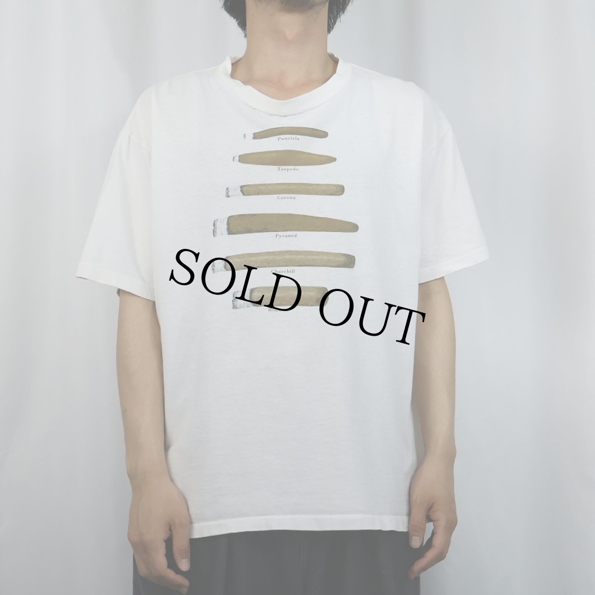 画像2: 90's "Panetela Torpedo Corona..." 葉巻プリントTシャツ L (2)