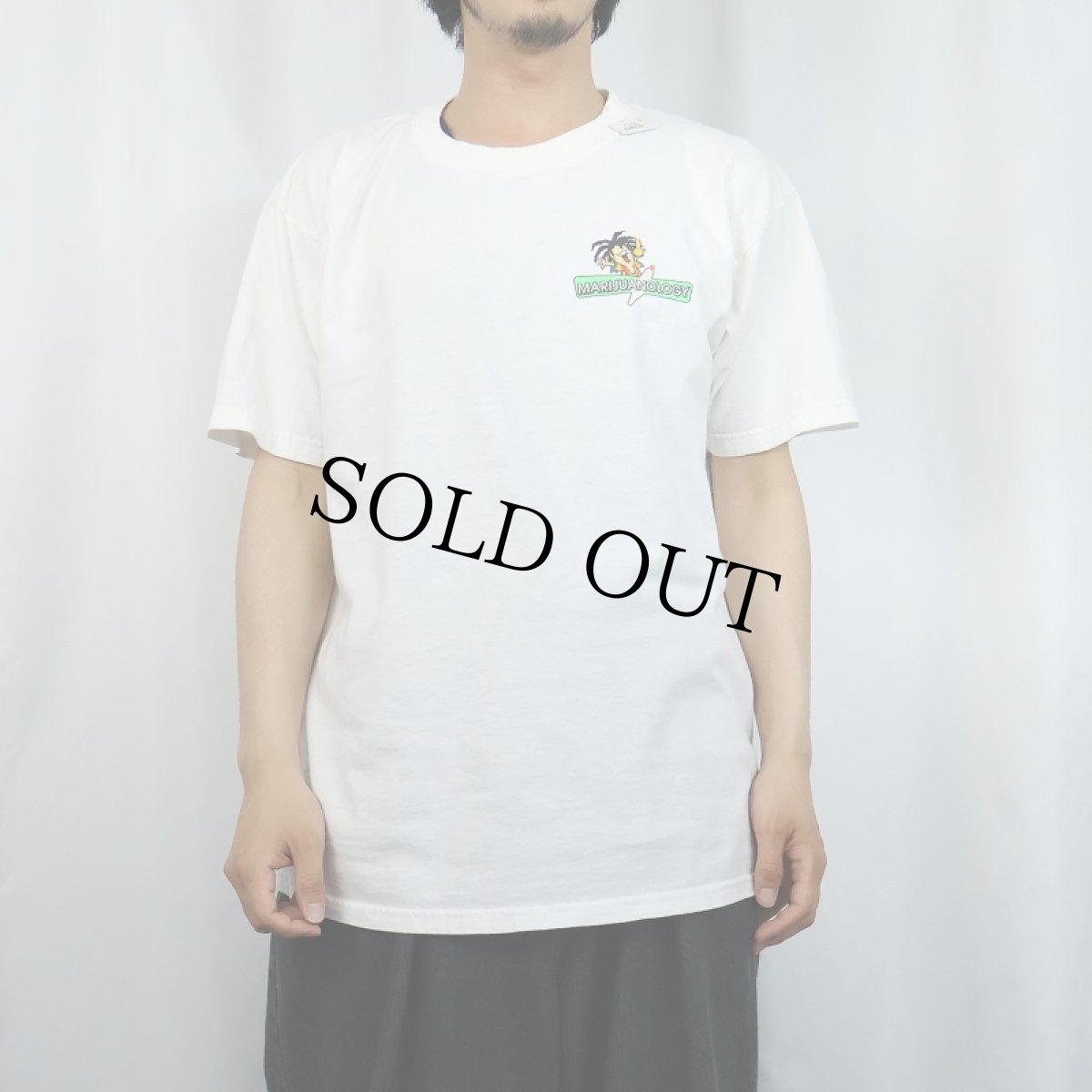 画像3: 〜2000's MARIJUANOLOGY ガンジャプリントTシャツ L (3)