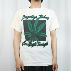 画像2: 90's "Legalize Today Get High Tonight" ガンジャプリントTシャツ L (2)