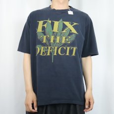画像2: 90's "FIX THE DEFICIT" 大麻合法化 メッセージプリントTシャツ BLACK (2)