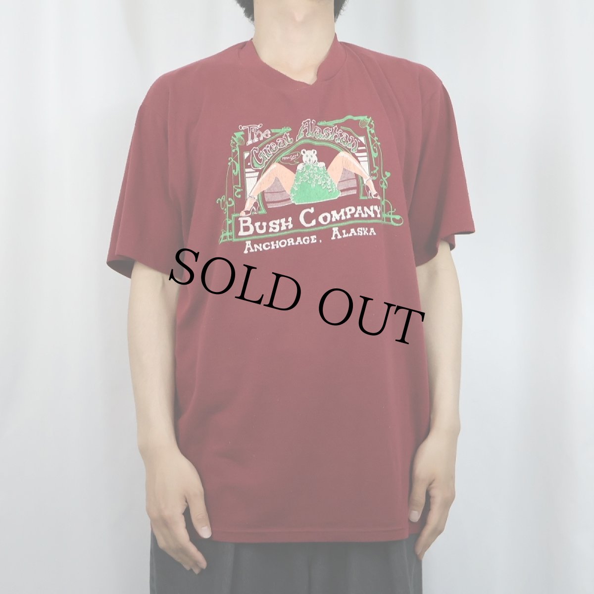 画像2: 80's USA製 "The Great Alaskan Bush Company" ストリップクラブ プリントTシャツ XL (2)