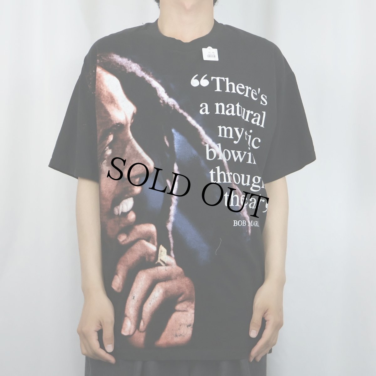 画像2: 90's Bob Marley "Natural Mystic" レゲエミュージシャン 大判プリントTシャツ BLACK XL (2)