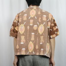 画像3: 60〜70's Surf King 総柄 パイル ビーチシャツ (3)
