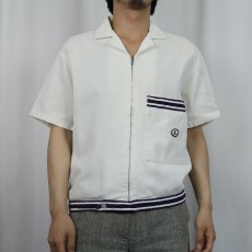 画像2: 50's Catalina ジップアップ ビーチシャツ L (2)