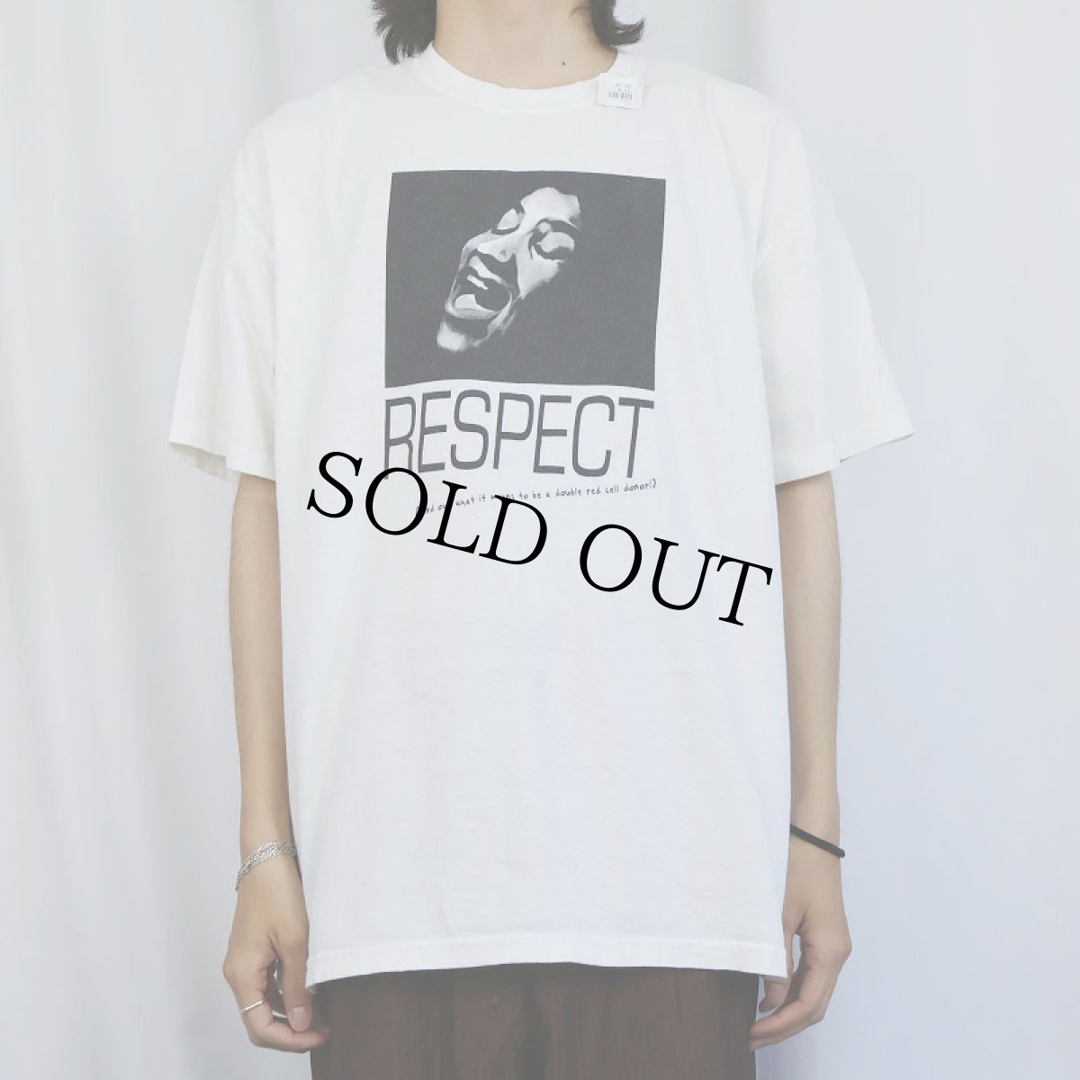 画像2: Aretha Franklin "RESPECT" シンガーソングライター プリントTシャツ XL (2)