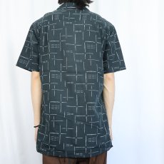 画像3: 総柄 オープンカラーシャツ DARK GREEN S (3)