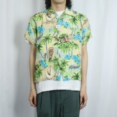 画像2: 60〜70's NATIONAL JAPAN製 オールオーバーパターン レーヨンハワイアンシャツ L (2)