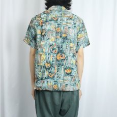 画像3: 60's〜 オールオーバーパターン レーヨンハワイアンシャツ (3)