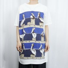 画像2: 90's MICHIGAN RAG CO. USA製 ペリカン プリントTシャツ (2)