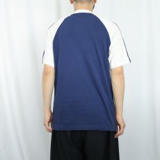 画像3: 80's NIKE "紺タグ" Vネック フロッキープリントTシャツ L (3)