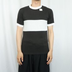 画像2: 80's USA製 ラインデザイン リンガーTシャツ S (2)