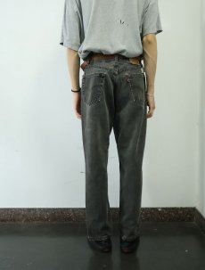 画像3: 90's Levi's 550 USA製 "サルファブラック" ブラックデニムパンツ W32 (3)