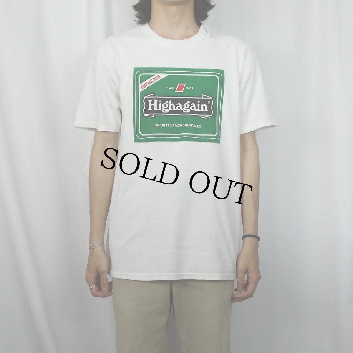 画像2: Highagain パロディプリントTシャツ L (2)