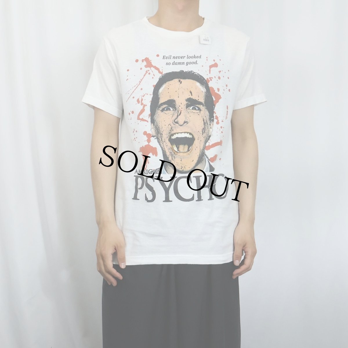 画像2: AMERICAN PSYCHO ホラー映画 プリントTシャツ M (2)