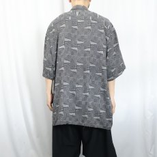 画像3: CITY STREETS ジオメトリック柄 レーヨンシャツ XL (3)