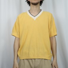 画像2: 60's Munsingwear Vネック 半袖コットンニット L (2)