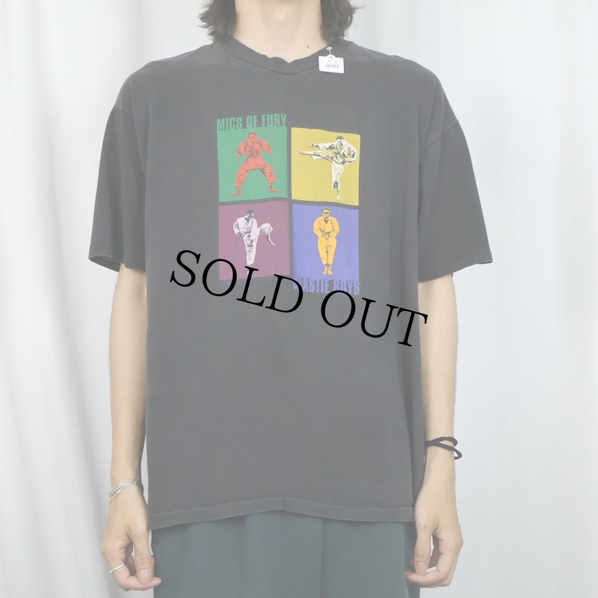 画像2: 90's BEASTIE BOYS USA製 "MICS OF FURY" 空手プリント ヒップホップTシャツ BLACK XL (2)