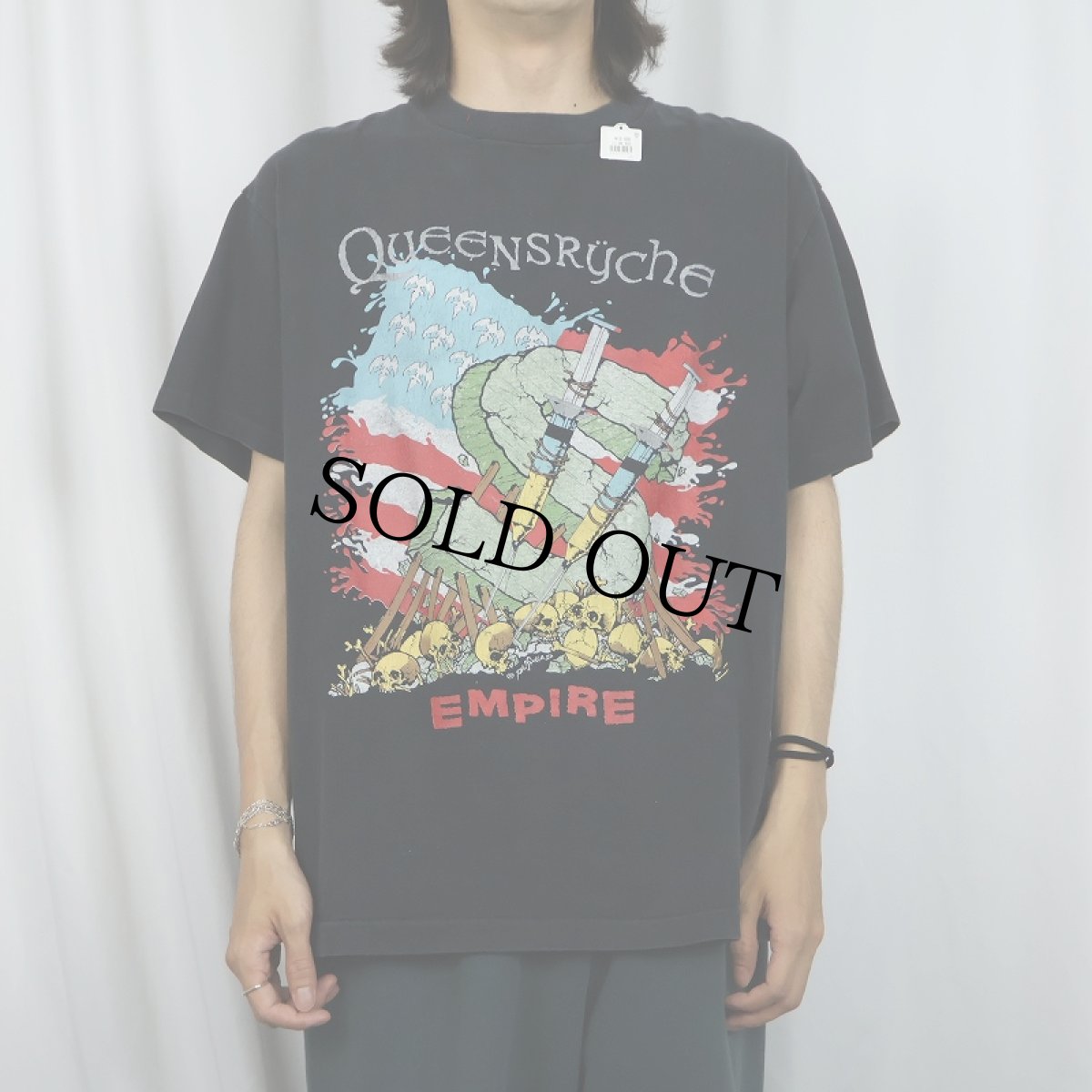 画像3: 90's Queensryche USA製 "Building Empires" プログレッシブ・メタル・バンド ツアープリントTシャツ BLACK XL (3)