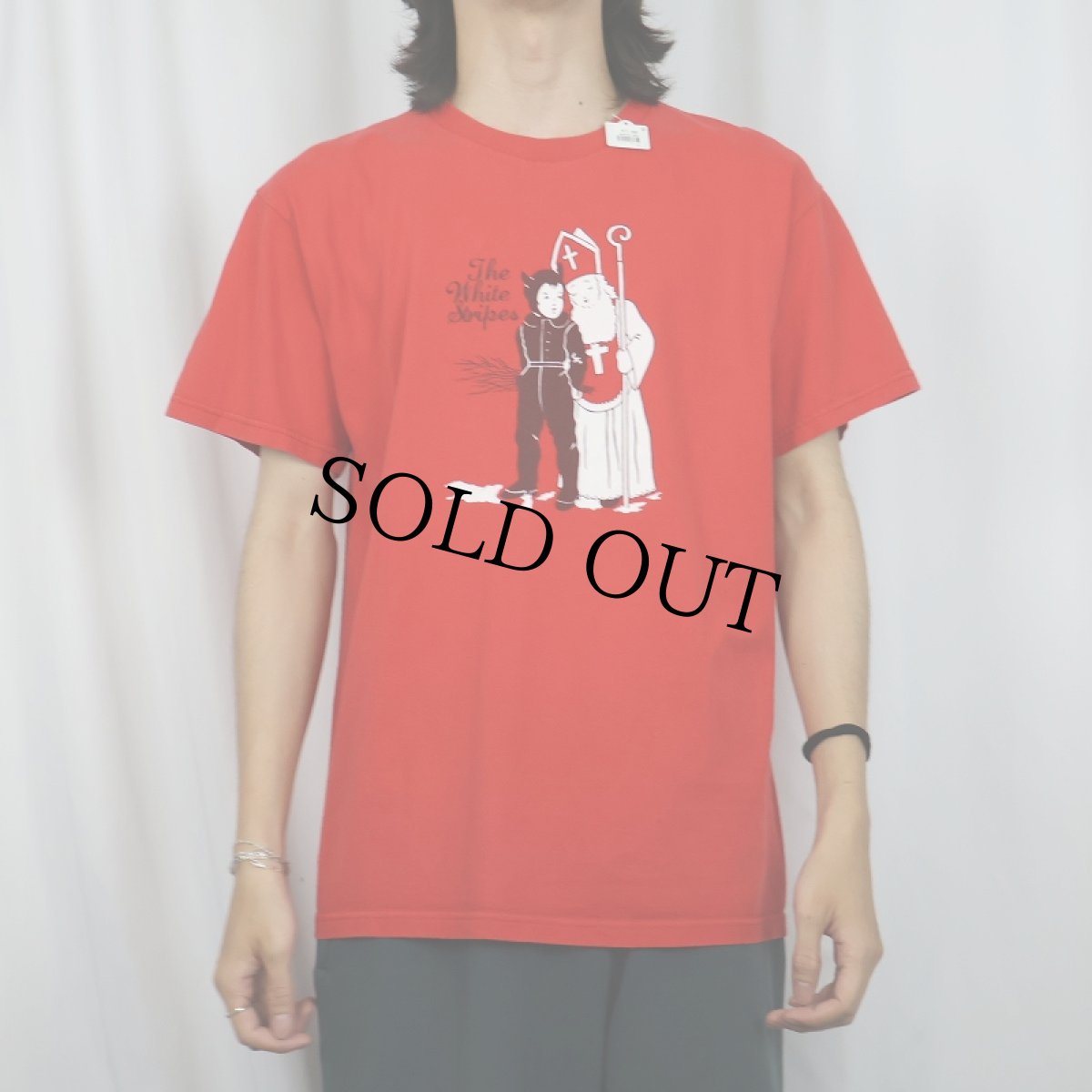 画像2: 2000's The White Stripes ロック・デュオ プリントTシャツ L (2)
