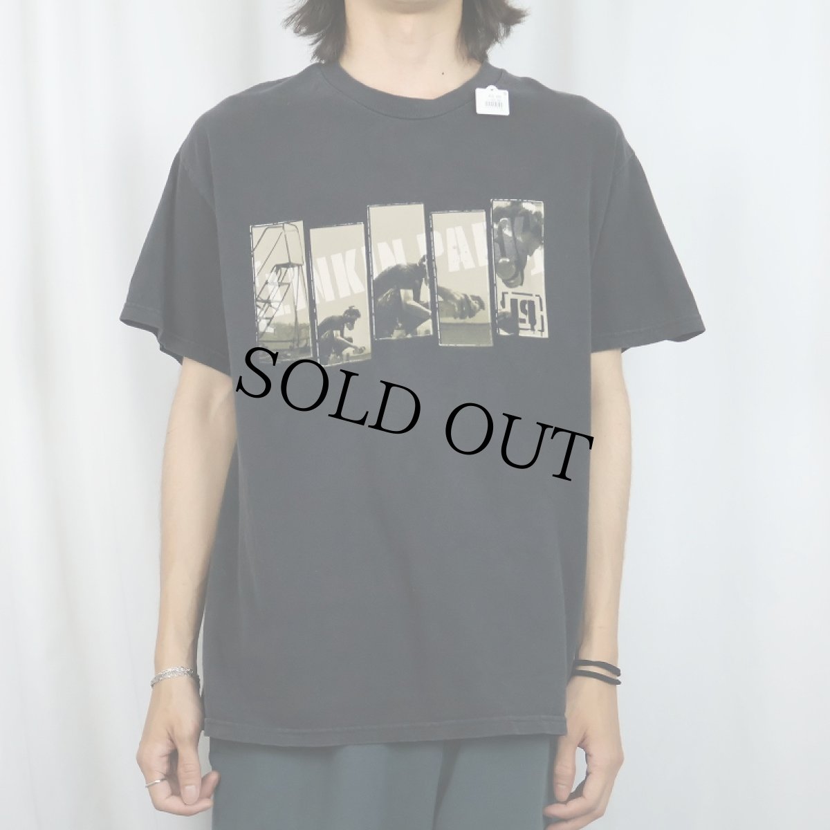 画像2: 2000's Linkin Park "Meteora" ロックバンド アルバムプリントTシャツ BLACK L (2)