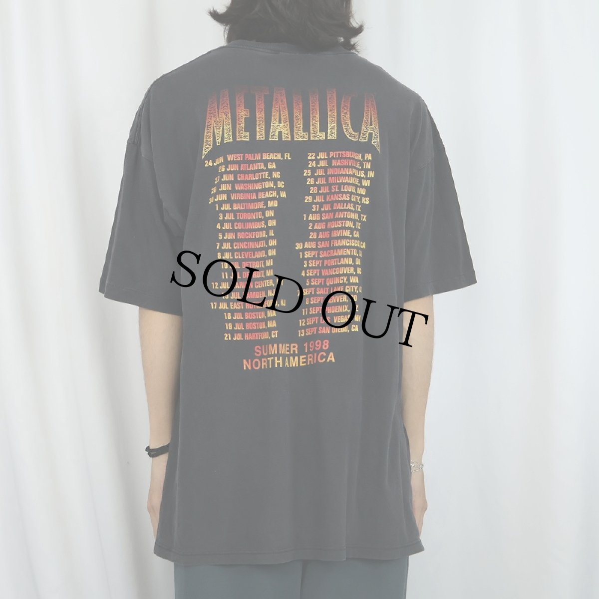 画像4: 90's METALLICA USA製 "Summer 1998 North America" ヘヴィメタル・バンド ツアープリントTシャツ BLACK XL (4)
