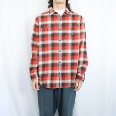画像2: Ralph Lauren DENIM&SUPPLY オンブレーチェック柄 ライトネルシャツ L (2)