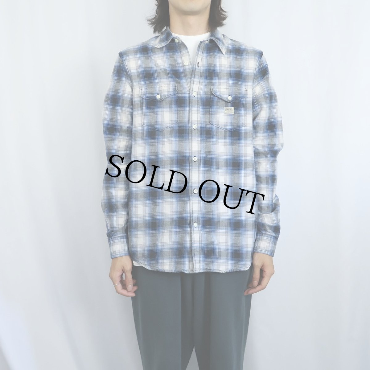 画像2: Ralph Lauren DENIM&SUPPLY オンブレーチェック柄 コットンシャツ M (2)